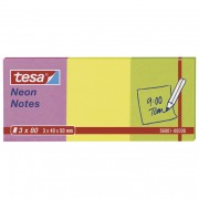 Blok samoljepljiv 40x50mm 3x80L Neon notes Tesa neon mix