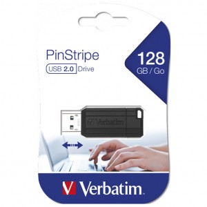 Memorija USB128GB PinStripe Verbatim 49071 crna
